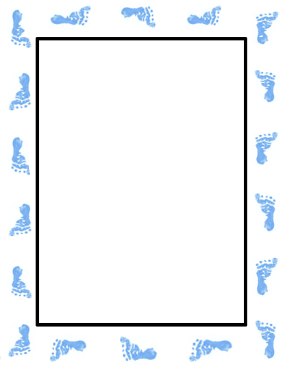 blue boy footprint baby invitation template
