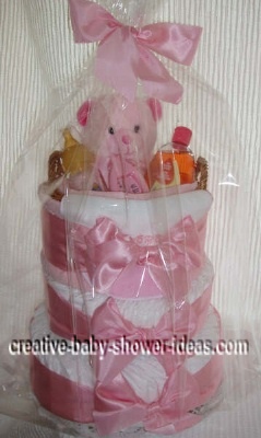 pink bear diaper cake pink teddy bear girl diaper cake
