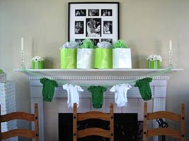 green and white baby shower