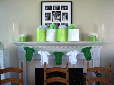 Elegant Green and White Baby Shower
