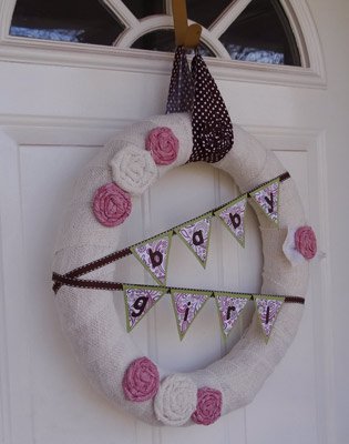 burlap baby shower wreath