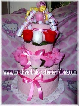 pink towel cake