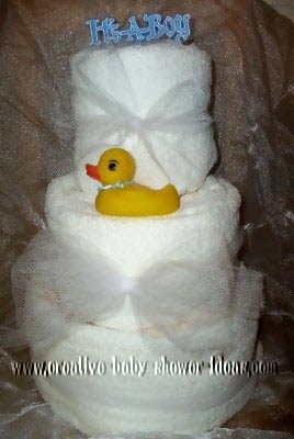 its a boy rubber ducky towel cake