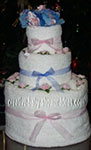 pink and bluetowel cake