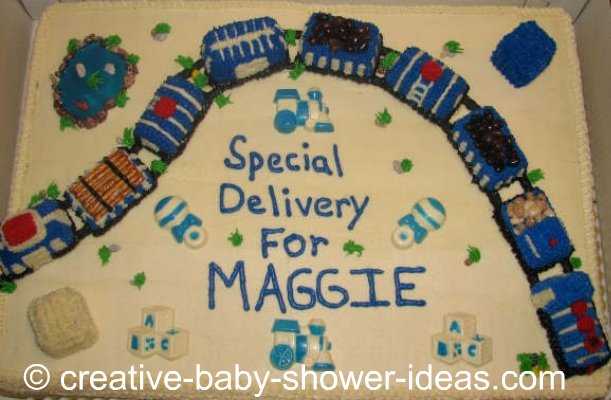 train baby shower cake