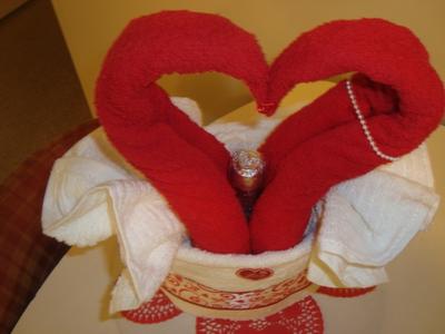 valentines towel cake