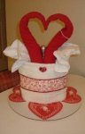 valentines swan towel cake