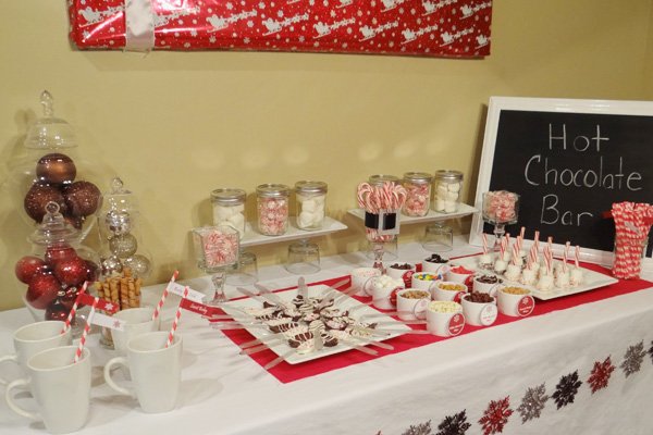 Red Brown and Silver Baby Shower Decorations for Christmas Baby Shower