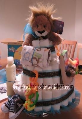 lion diaper cake