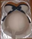 navy blue bow pregnant belly cake