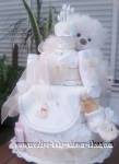 cream gender neutral diaper cake
