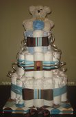 mod teddy bear diaper cake with scrapbook album