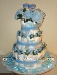 blue booties diaper cake