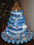 blue dog diaper cake
