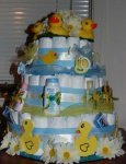 ducks and daisies diaper cake