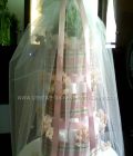 elegant pink lace diaper cake