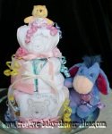 girl winnie the pooh and Eeyore diaper cake