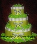 lime green polka dot diaper cake