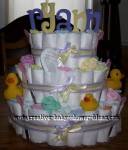 blue and yellow baby ryan diaper cake
