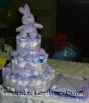 lavender bunny diaper cake