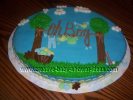 outside baby clothesline shower cake