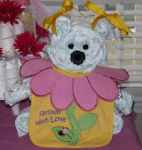 diaper bear with flower bib