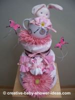 alice in wonderland bunny diaper cake