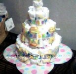 blue bear ribbon diaper cake