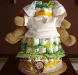 Twin Bear Cakes twin sleepy bear diaper cakes