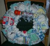 blue boy diaper wreath with basketball baby bottle