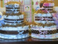 Modern Twin Diaper Cake modern twin diaper cake