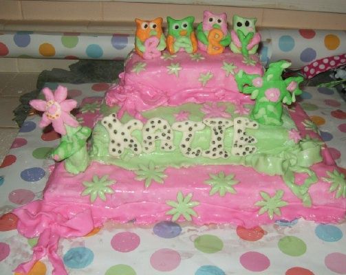 owl baby shower cake