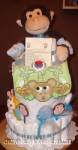 friendly monkey diaper cake with poem
