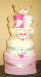 bear flower garden diaper cake
