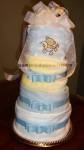 blue and yellow moon diaper cake