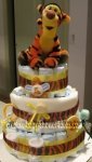 tigger stripes diaper cake