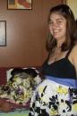 matching dress pregnant belly cake