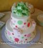 green bow polka dot baby cake