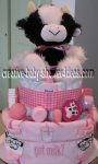 pink got milk cow diaper cake
