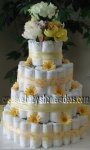 elegant flowers diaper cake