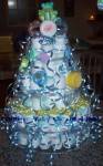 blue boy curling ribbon diaper cake