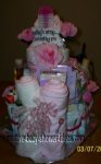 baby girl diaper cake with shirt that says nothings wrong...just testing you!