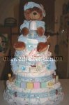 boy teddy bear diaper cake