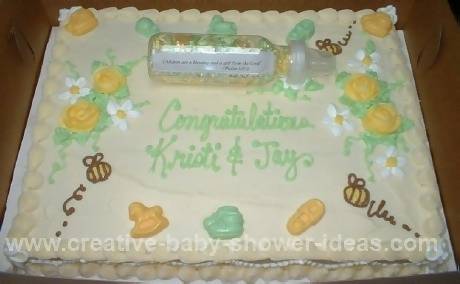 baby  bee shower bottle  cake
