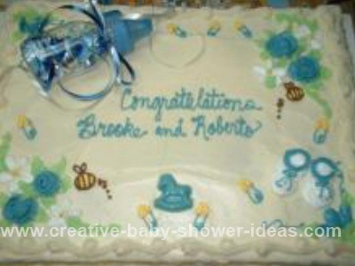 blue baby bottle cake