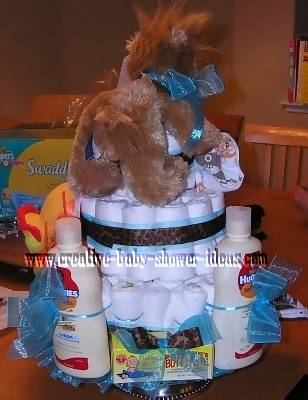 back of lion diaper cake
