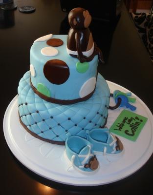 Monkey Baby Shower Cake
