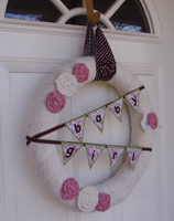 shabby chic baby shower wreath