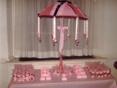Umbrella Baby Shower Favor Table