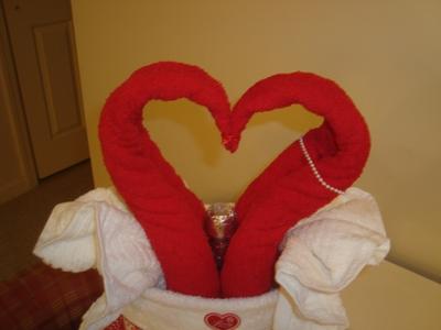 valentines towel cake